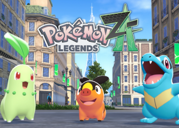 Pokémon Legends: Z-A featuring Mega Evolutions, ZA Royale battles, Mirr City setting, Battle Zone action, and Starmie on Nintendo Switch 2.
