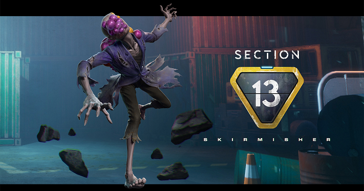 Screenshot from Section 13, the roguelite shooter by Ocean Drive Studio, showcasing cooperative gameplay on PlayStation 5, Xbox Series X, and PC.