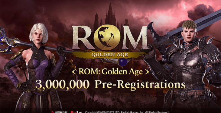 ROM: Golden Age Web3 MMORPG from Redlab Games on WEMIX PLAY hits 3M pre-registrations with Crystal Token giveaways and airdrop events attracting global gamers.