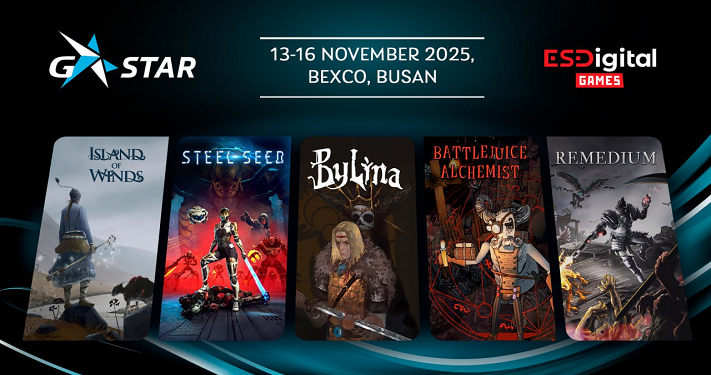 ESDigital Games G-STAR debut - indie game publisher's premium indie games video game showcase at gaming conference Busan Asia-Pacific gaming events.