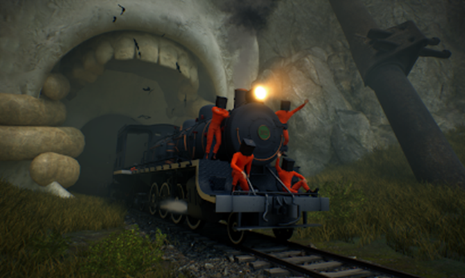 FragLab and TwoCakes' Forest Escape: Last Train - AAA co-op horror game trailer showing train escape from Backrooms-like forest.